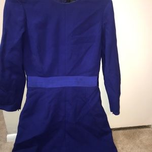 J Crew blue dress with ribbon around waist
